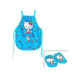  Hello Kitty Apron and Sleeves Set Kit for Kids Blue 