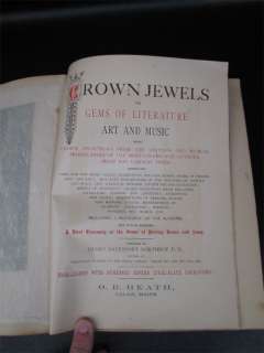 1888 Crown Jewels Gems Of Literature Poetry Illustrated  