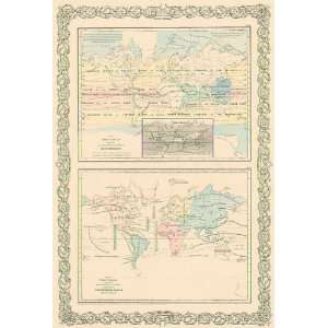   Antique Map of the Meteorology & Plants of the World