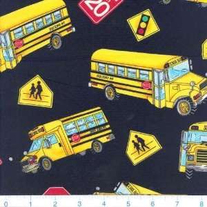 45 Wide School Buses Black Fabric By The Yard Arts 