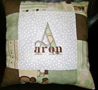 Made to match custom applique embroidered pillows  