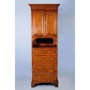  English Antique Style Tall Mahogany Cabinet: Furniture 