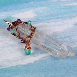Fairy Magic Amethyst Apatite Briolette Rock Quartz Crystal Point 
