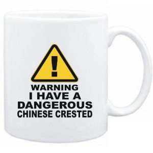  Mug White  WARNING  DANGEROUS Chinese Crested  Dogs 