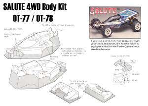Kyosho Salute Body Wing Driver decal fits all Optima  