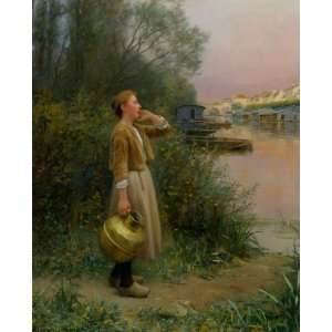   Daniel Ridgway Knight   24 x 30 inches   Girl With Water Jug Home