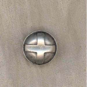  5/8 metal button dark silver cross By The Each Arts 