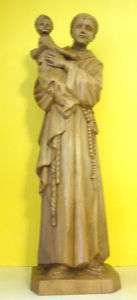 Saint Anthony & Jesus Statue 16 Wood Handcarved  