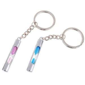  Couples Hourglass Sand Timer Keychain 