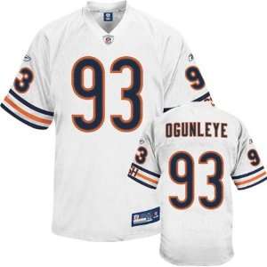 Adewale Ogunleye Jersey: Reebok Authentic White #93 Chicago Bears 