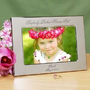   Picked Flower Girl Personalized Silver Picture Frame: Home & Kitchen