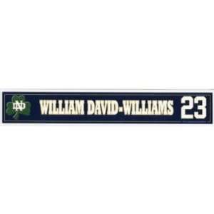 William David Williams #23 Notre Dame Game Used Locker Room Nameplate 