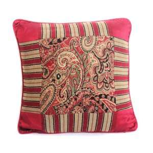  Orifashion Red Jacquard Decorative Pillow 17 by 17 inches 