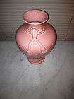 ETHAN ALLEN decorative vase   rose/pink   rope design on top