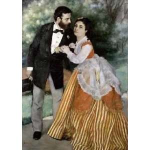  Alfred Sisley and His Wife by Pierre Auguste Renoir. Size 