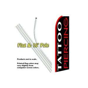  Tattoo/Piercing Feather Banner Flag Kit (Flag & Pole 