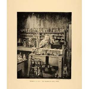 1894 Print Thomas Alva Edison Lab Wizard of Menlo Park 