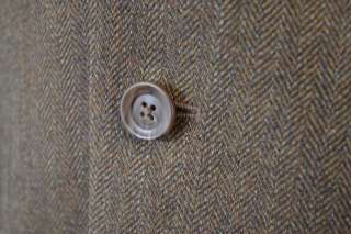   Brown Herringbone Wool Side Vent Sport Coat Blazer 40S $450 RTL  