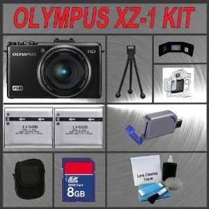  Olympus XZ 1 Digital Camera (Black) with 8GB Card + 2 (Two 