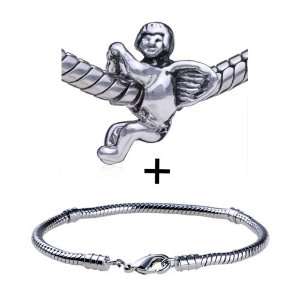   With Wings Pattern European Charm Bead Bracelet Fits Pandora Charms