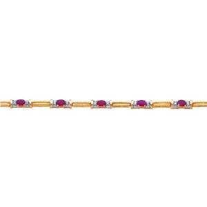    14K Gold 2.12cttw Diamond & Ruby Bracelet Jewelry 7 Jewelry