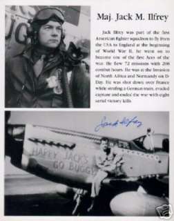 WWII ACE SIGNED MAJOR JACK ILFREY DECEASED WITH COA  