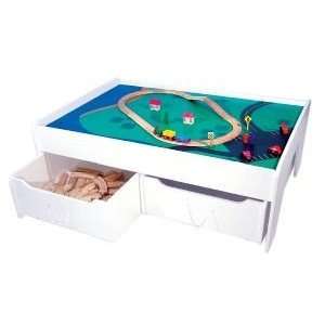  KidKraft White Train Table with Trundle Drawers 