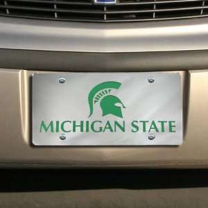  Michigan State Spartans Silver Mirrored License Plate 
