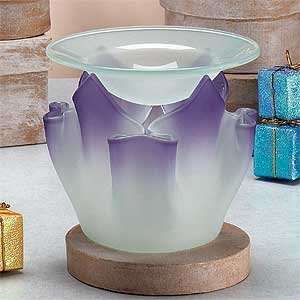   : Tulip Purple Design Glass Base Oil Burner 5in High: Home & Kitchen
