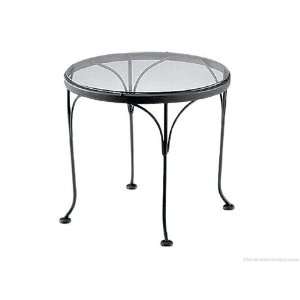  Woodard Wrought Iron 17 Round End Patio Table Clear Glass 