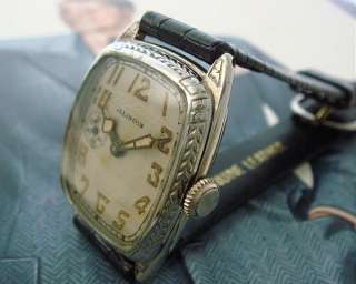 Exquisite Old Antique Mens Original 1928 Illinois Marquis Wrist Watch 