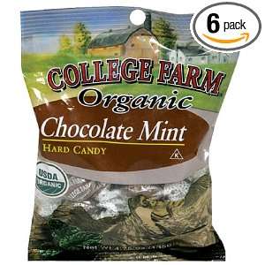 College Farm Organic Candy, Chocolate Mint, 4.75 Ounce Bags (Pack of 6 