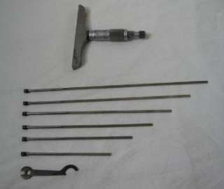  Flat Blade Depth Micrometer Set 0 6 W/Case & Wrench Tool Gauge  