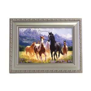   Jewelry Music Box With Horses Plays Amazing Grace
