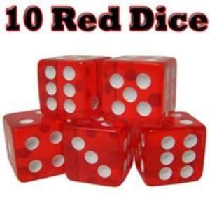  10 Red Dice   19 mm
