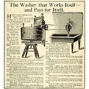  1905 Ad Washerman Laundry Washer R Bieber Binghamton New 