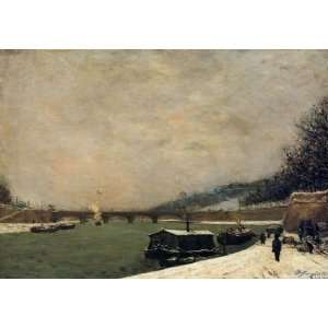The Seine, Pont dIena, Snowing 