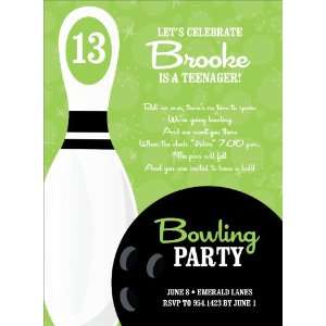  Bowling Party Apple Invitations