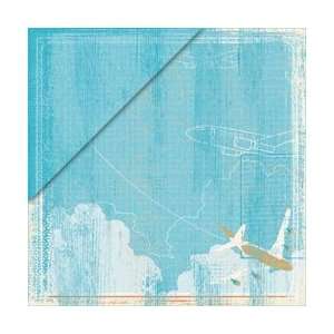   Paper 12X12 Fly Away/Blue Woodgrain; 25 Items/Order