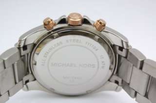 New Michael Kors Women Runway Steel Two Tone Chronograph Date Watch 