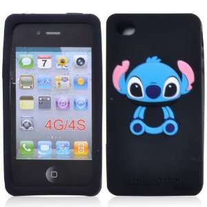  Cute Stitch Silicone Case for iPhone 4S/iPhone 4(Black 