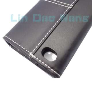 Black Wallet Leather Case Pouch For Apple iPhone 4 4G  