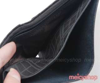New Dark Gray Checkers Bi Fold Mens Design Leather Wallet Purse Card 