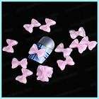 20 Crystal Bow Tie False Nail Art Decals Cute Jelly Pink for Pro Nail 