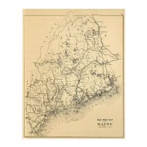 Stuart & Co.   Railroad Map Of Maine, 1894 Giclee  