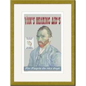  Gold Framed/Matted Print 17x23, Vans Hearing Aids: For 