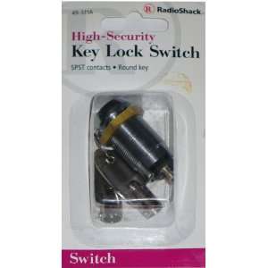  High security Key Lock Switch, Round Key, Spst Contacts 
