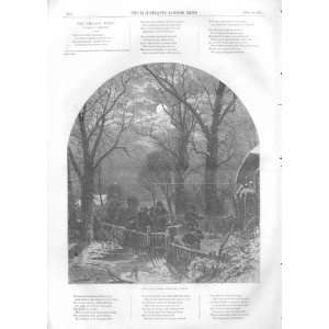  The Village Waits By Birket Foster Antique Print 1853 