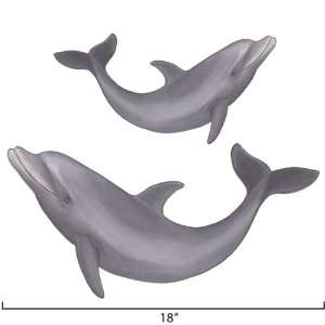  2 Small Dolphin Wall Stickers Tropical Bath Decor