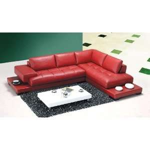 Modern Leather Sectional Set With Side Tables:  Home 